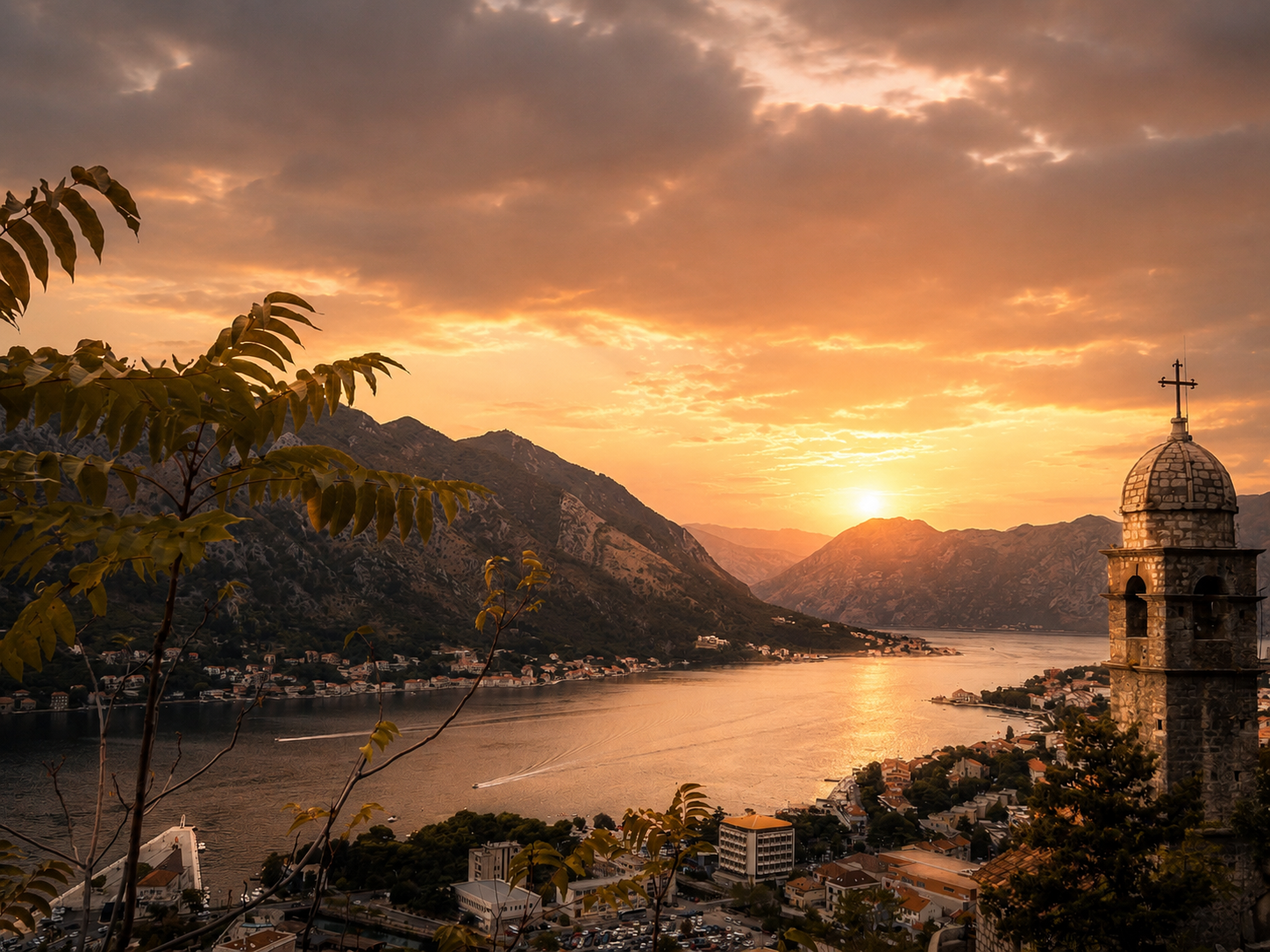 Adriatic coastline at sunset