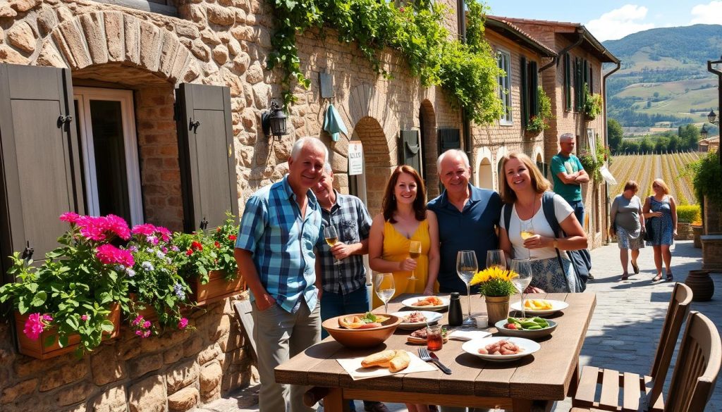 Italian hospitality: friendly locals welcoming visitors