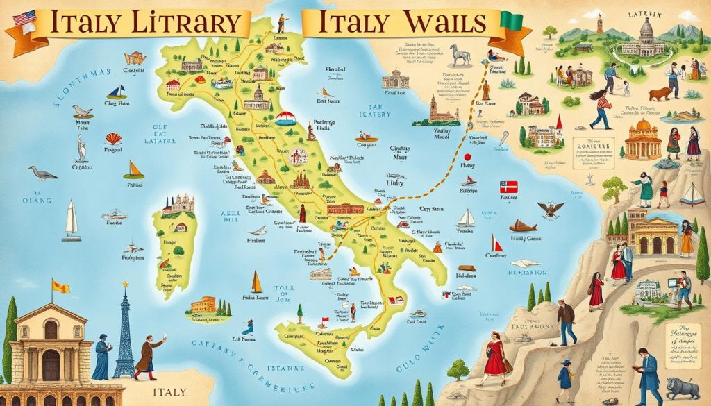 Italy's literary trails map