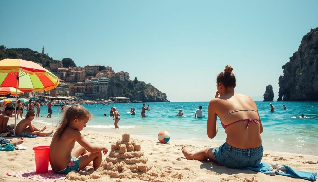 Family beach activities in Italy