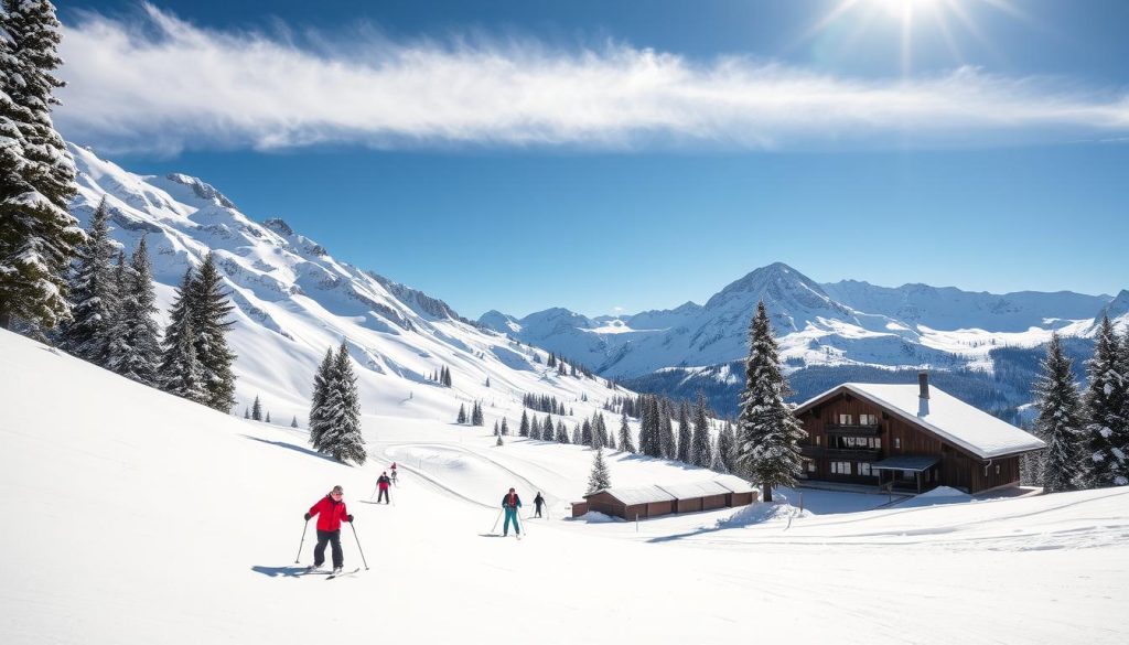 Winter sports in Italian mountains