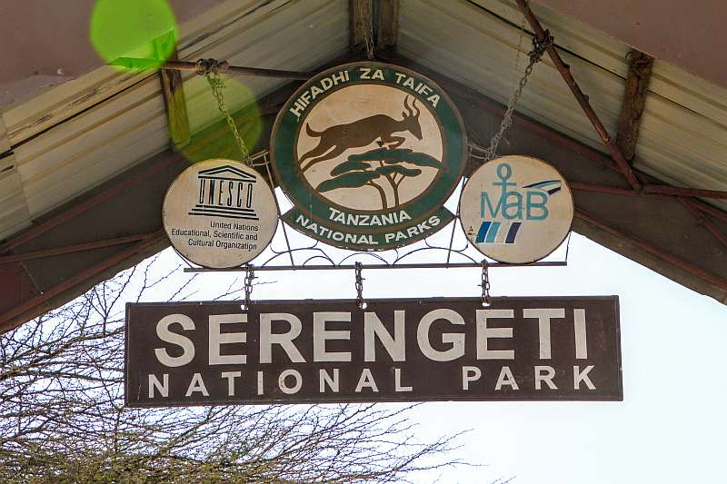 Serengeti National Park Sign