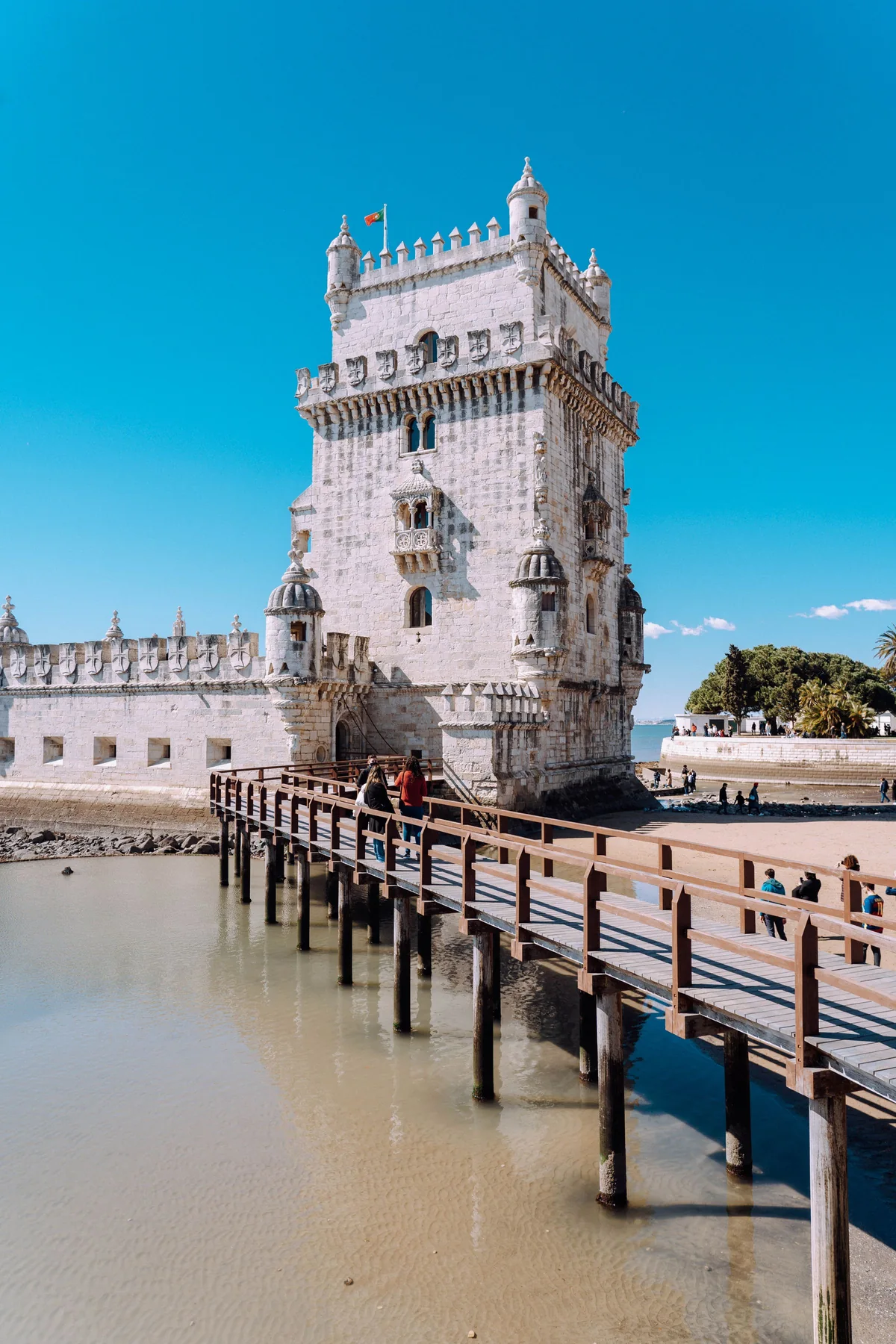 Belém Tower beside the Tagus River in Lisbon