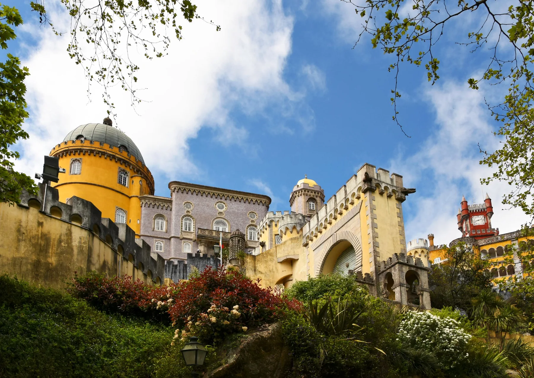 Pena Palace rising above the forested hills of Sintra