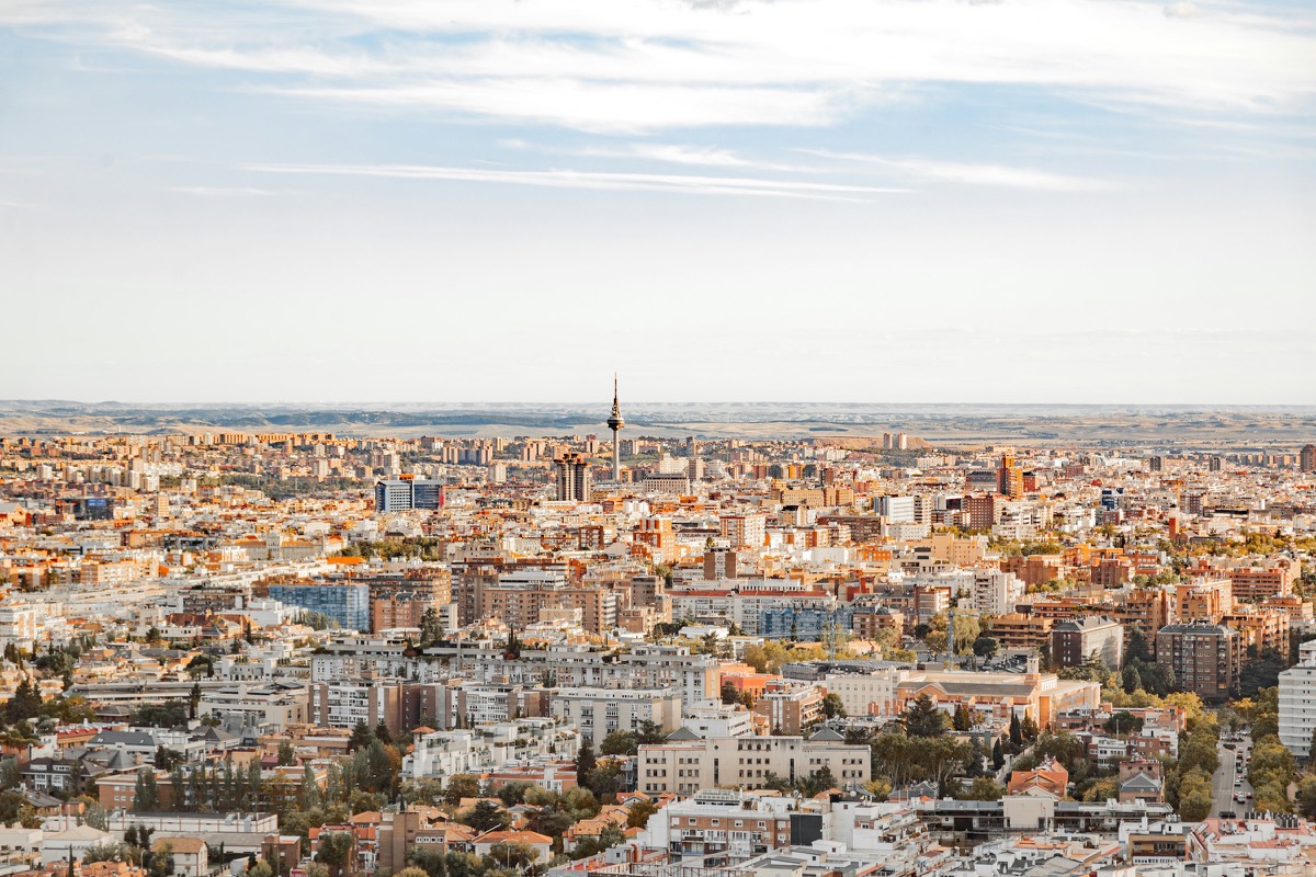 Madrid city skyline