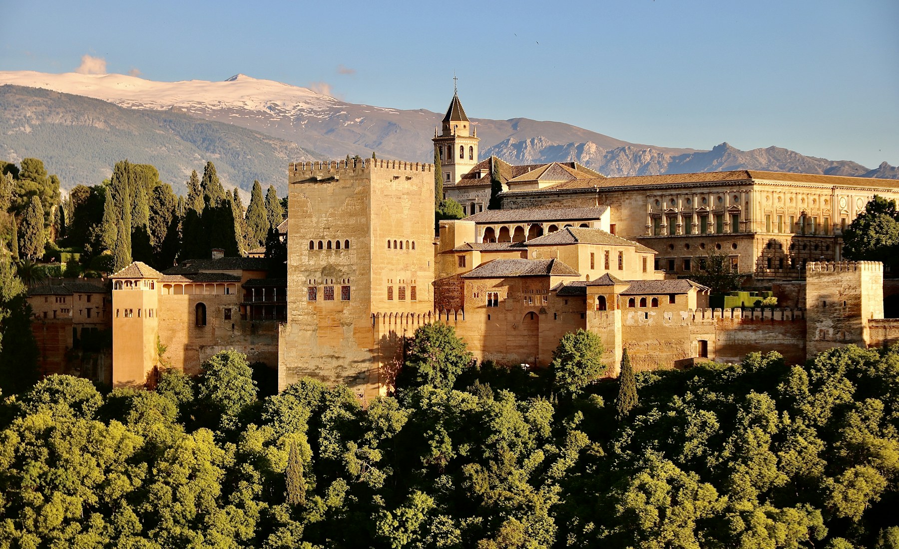The Alhambra and Sierra Nevada mountains in Granada