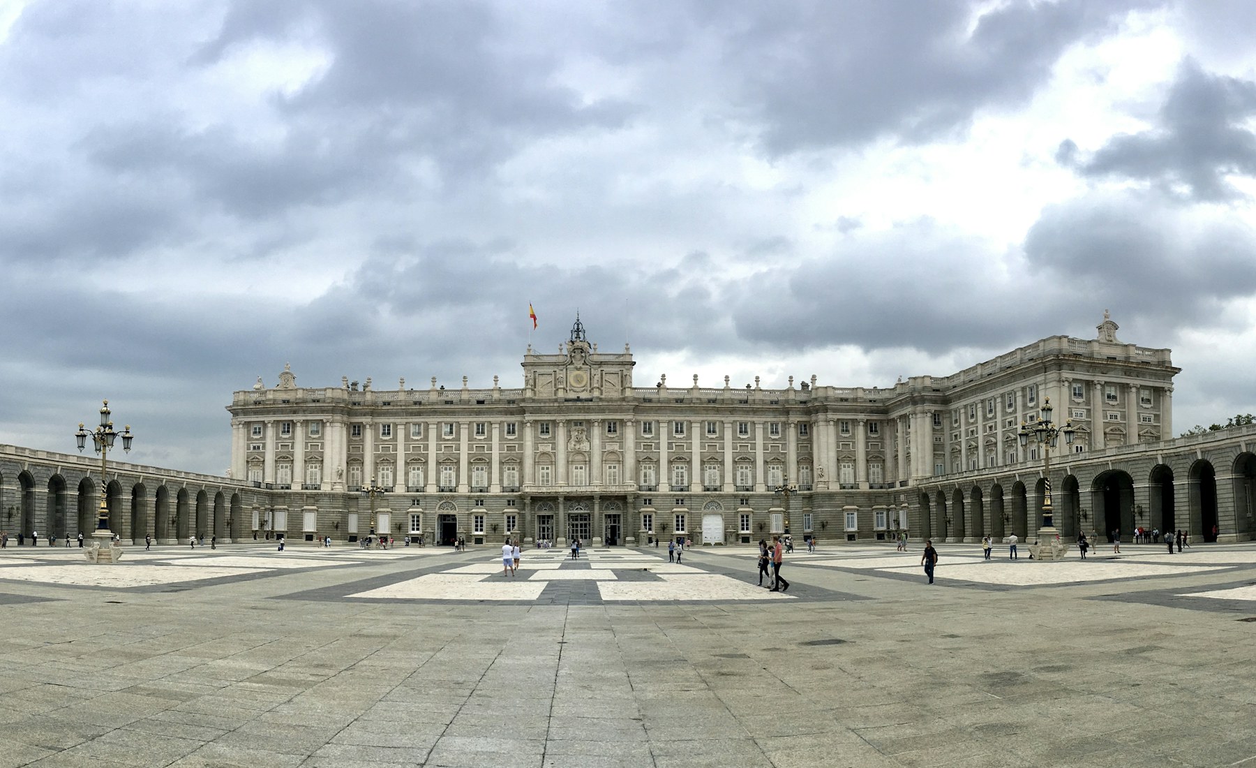 The Royal Palace and grand courtyard in Madrid