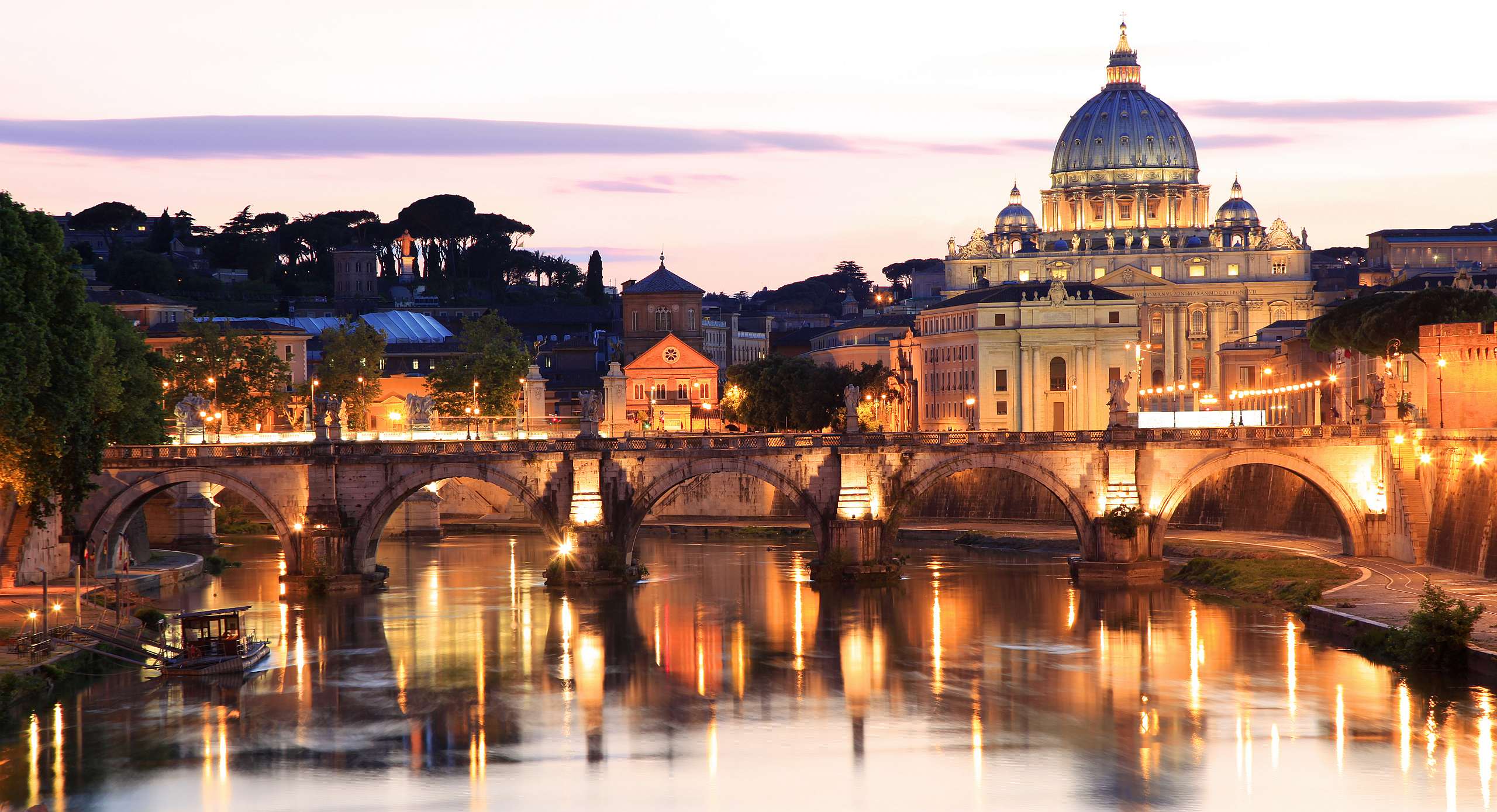 Rome's domes, monuments and rooftops layered across the city
