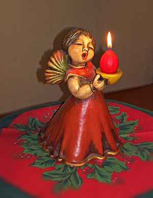 Christmas Angel with Red Candle