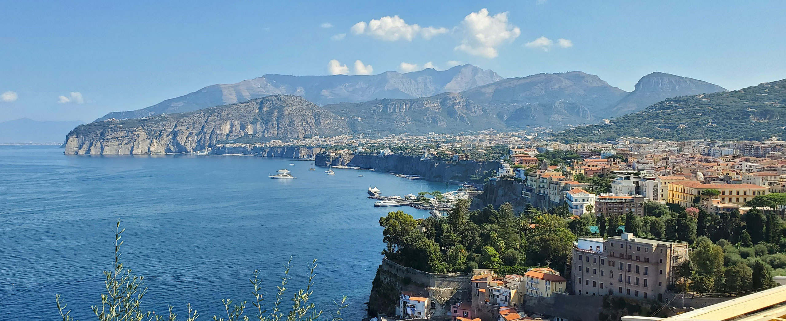 Sorrento's cliffside buildings overlooking the Bay of Naples