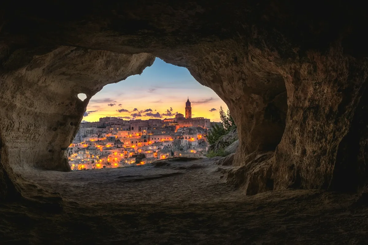 Matera's Sassi carved into pale limestone