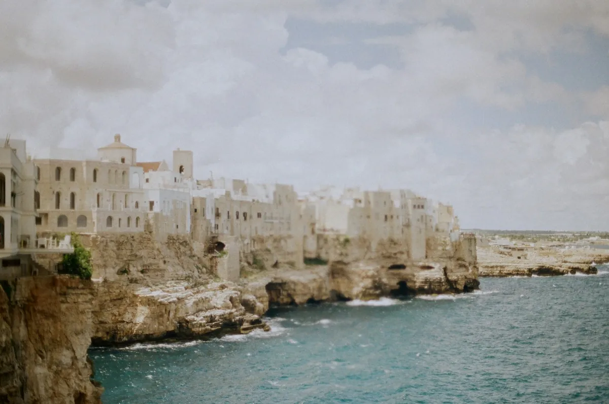 Clifftop old town of Polignano a Mare above the Adriatic