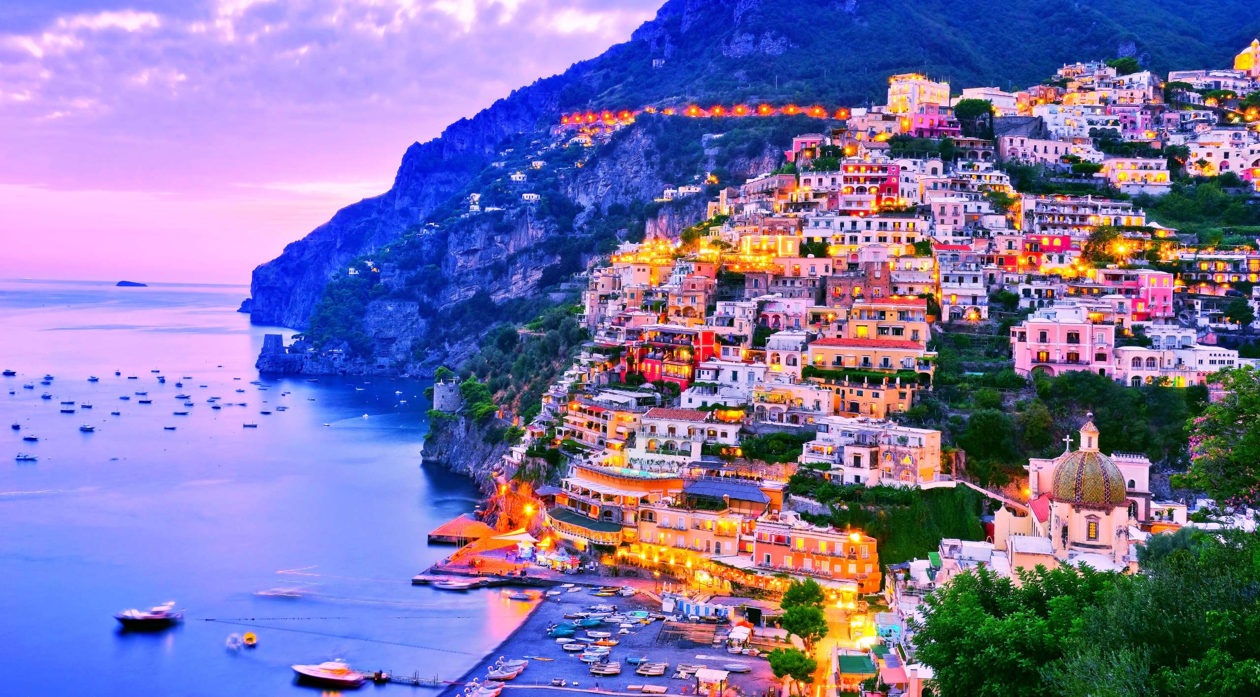 Ravello and the Amalfi Coast above the Mediterranean