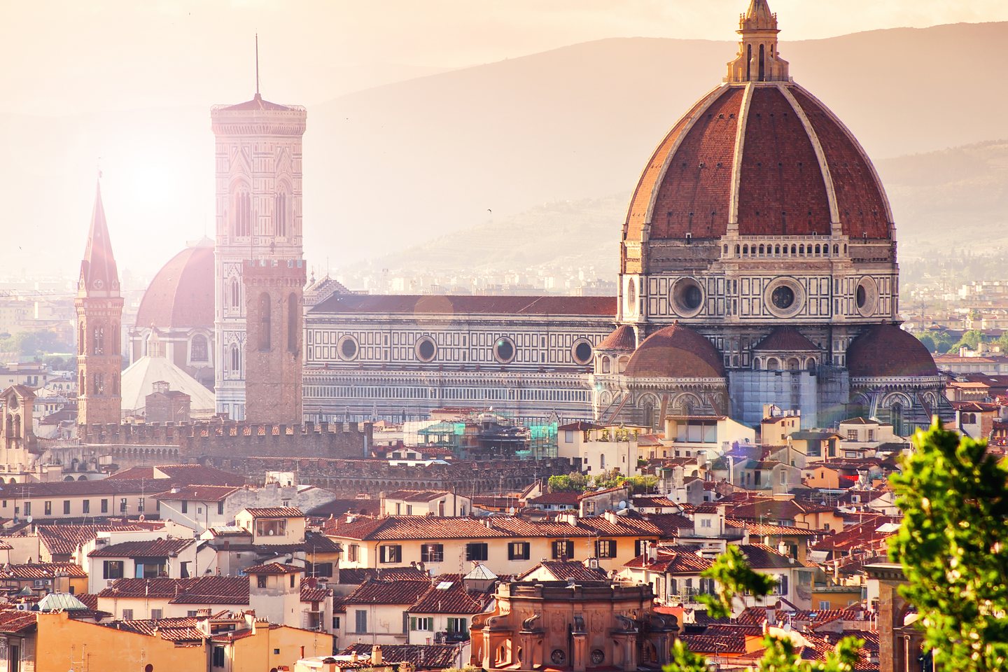 Grand Hotel Cavour rooftop overlooking Florence's historic towers