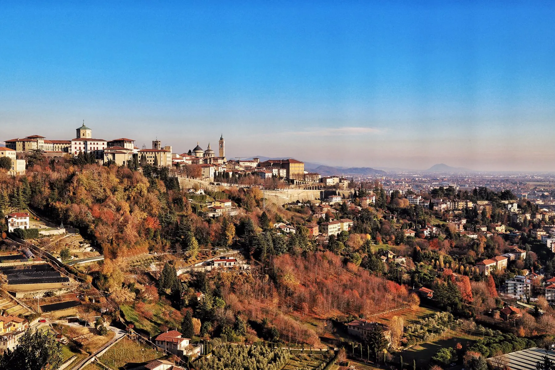 Historic hilltop cityscape of Bergamo