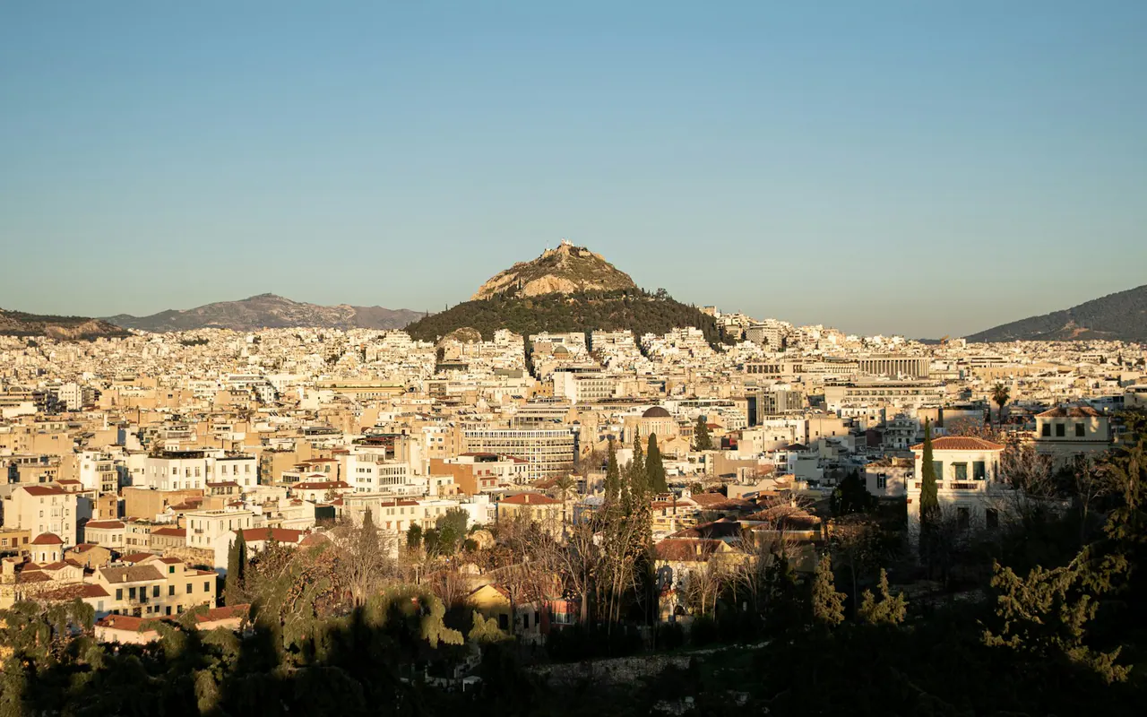 Athens skyline beneath the Acropolis