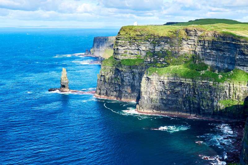 The Cliffs of Moher rising above the Atlantic Ocean