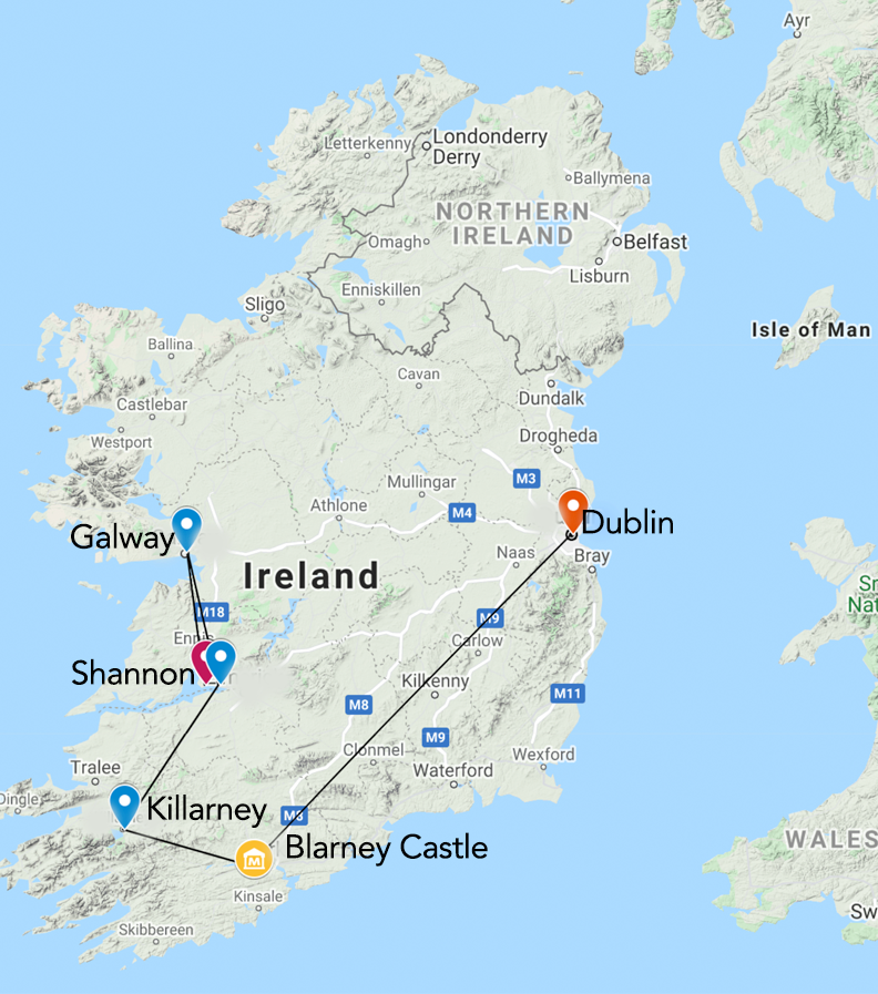 Ireland Tour Map