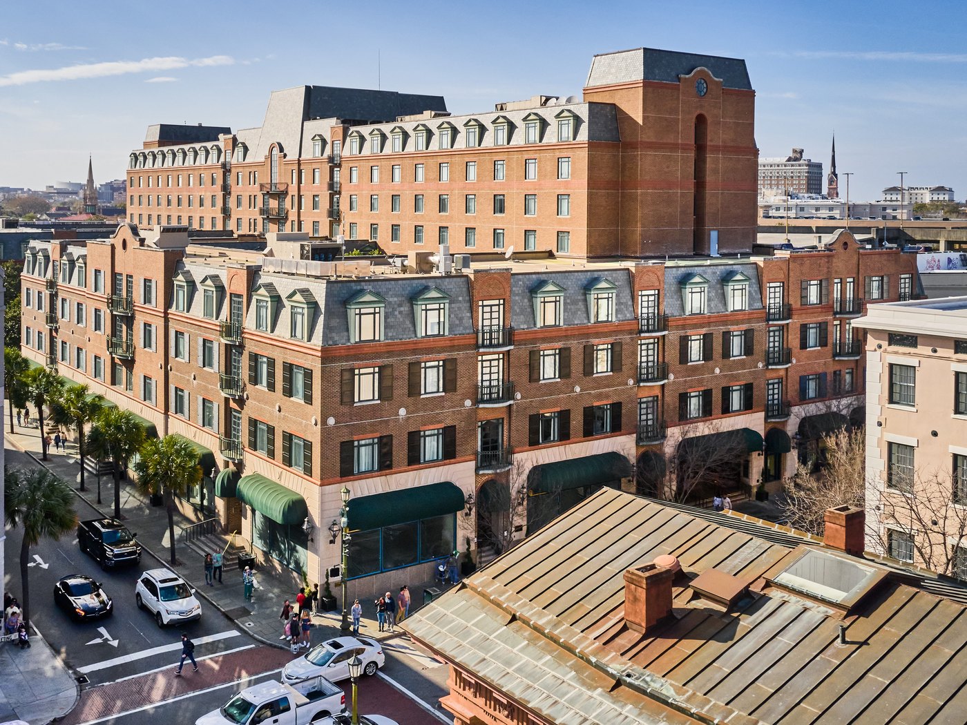 Exterior of The Charleston Place hotel in Charleston