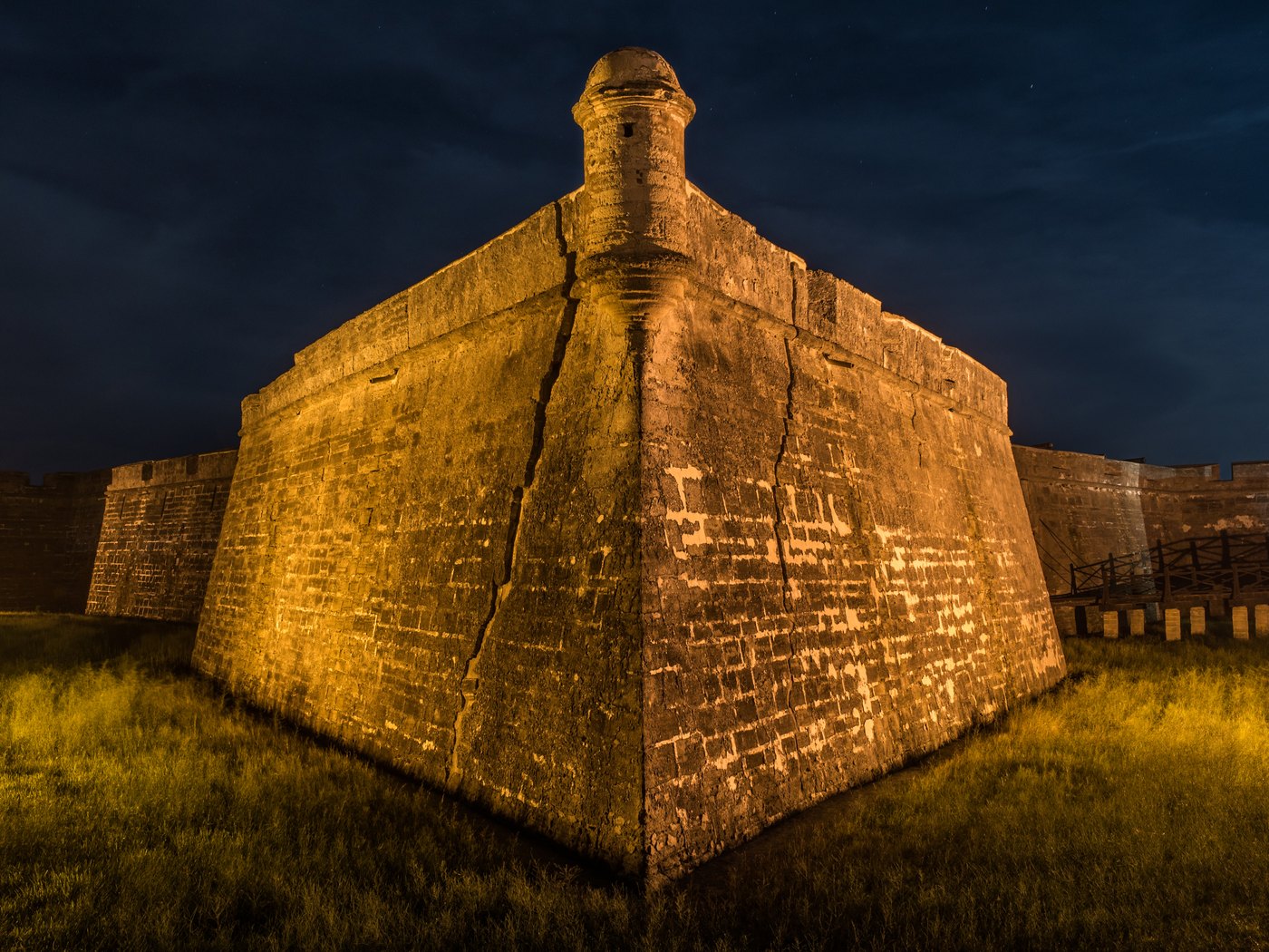 Stone bastion at Castillo de San Marcos in St. Augustine